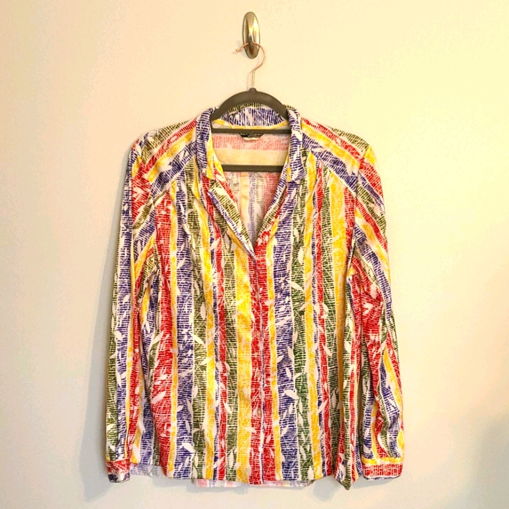Vintage botanical striped shirt